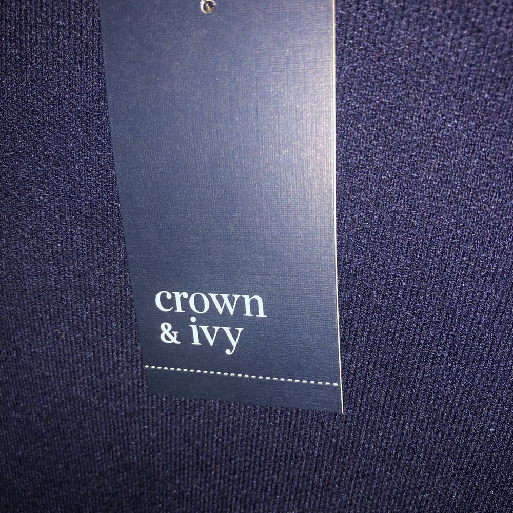 NWT Crown and Ivy Navy color block Open Cardigan- Size XL - Picture 9 of 10